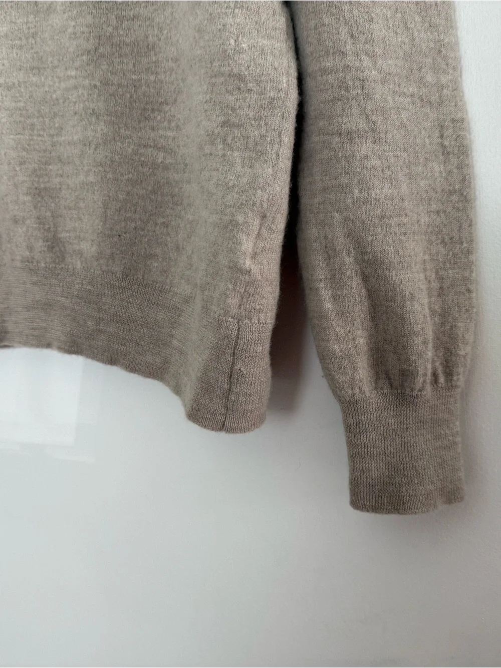 Telluride Clothing Co Men’s L 100% Merino Wool Quarter Zip Sweater Taupe